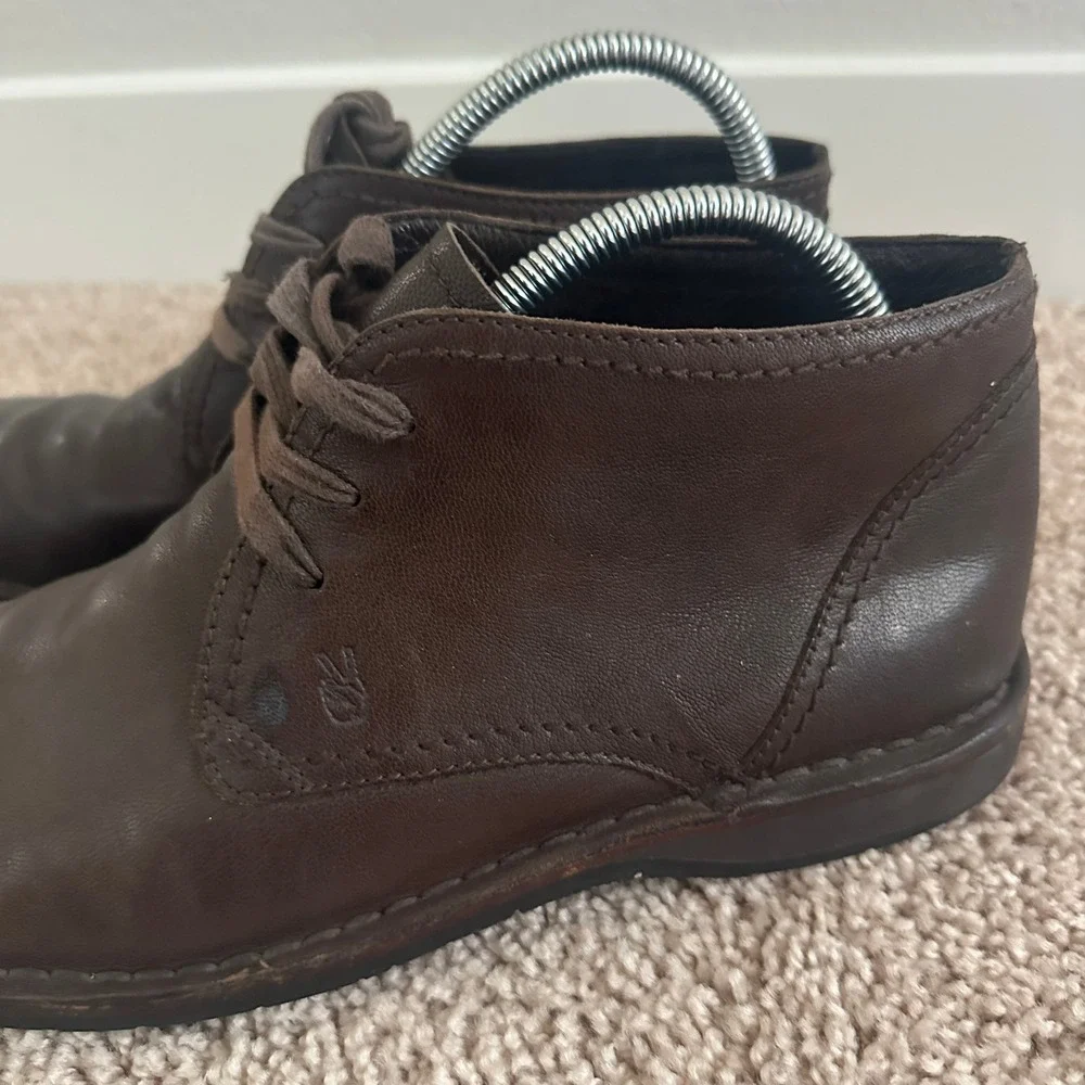 John Varvatos Chukka Boots Mens 9.5 Brown Leather Lace Up F505K48 Q683